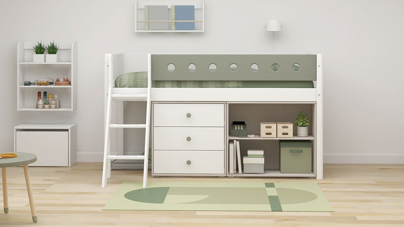WHITE Mid-high bed