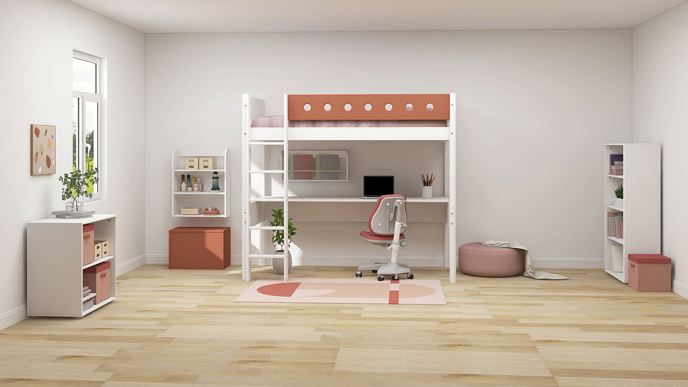 WHITE High bed